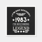 4パーソナライズされたヴィンテージ40歳の誕生日パーティー スタンダードカクテルナプキン (正面)