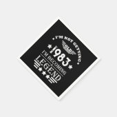 4パーソナライズされたヴィンテージ40歳の誕生日パーティー スタンダードカクテルナプキン (角)