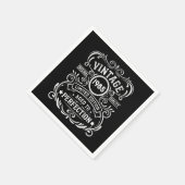 4パーソナライズされたヴィンテージ40歳の誕生日パーティー スタンダードカクテルナプキン (角)