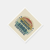 4パーソナライズされたヴィンテージ40歳の誕生日パーティー スタンダードカクテルナプキン (角)