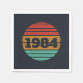 4パーソナライズされたヴィンテージ40歳の誕生日パーティー スタンダードカクテルナプキン (正面)