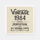 4パーソナライズされたヴィンテージ40歳の誕生日パーティー スタンダードカクテルナプキン (正面)