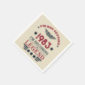 4パーソナライズされたヴィンテージ40歳の誕生日パーティー スタンダードカクテルナプキン (角)