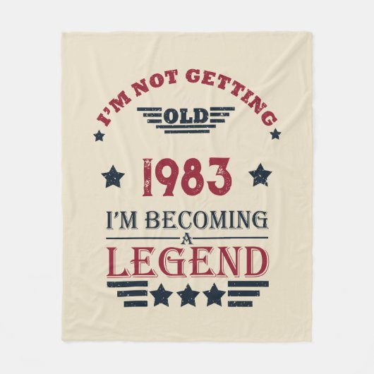 4パーソナライズされたヴィンテージ40歳の誕生日パーティー フリースブランケット (正面)