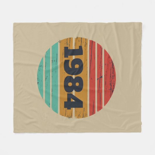 4パーソナライズされたヴィンテージ40歳の誕生日パーティー フリースブランケット (正面(横))