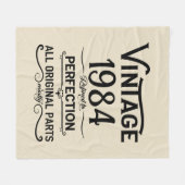 4パーソナライズされたヴィンテージ40歳の誕生日パーティー フリースブランケット (正面(横))