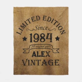 4パーソナライズされたヴィンテージ40歳の誕生日パーティー フリースブランケット