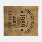 4パーソナライズされたヴィンテージ40歳の誕生日パーティー フリースブランケット (正面(横))