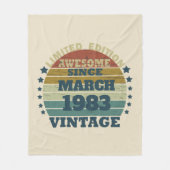 4パーソナライズされたヴィンテージ40歳の誕生日パーティー フリースブランケット (正面)