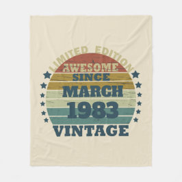 4パーソナライズされたヴィンテージ40歳の誕生日パーティー フリースブランケット
