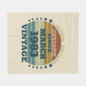 4パーソナライズされたヴィンテージ40歳の誕生日パーティー フリースブランケット (正面(横))