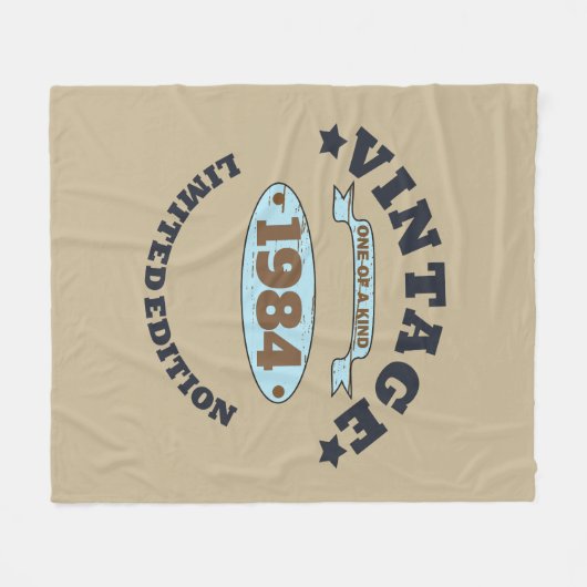 4パーソナライズされたヴィンテージ40歳の誕生日パーティー フリースブランケット (正面(横))