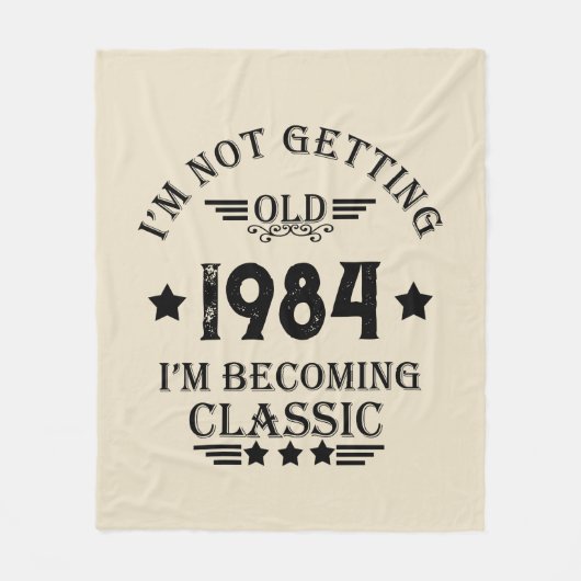 4パーソナライズされたヴィンテージ40歳の誕生日パーティー フリースブランケット (正面)