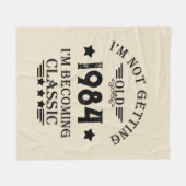 4パーソナライズされたヴィンテージ40歳の誕生日パーティー フリースブランケット (正面(横))