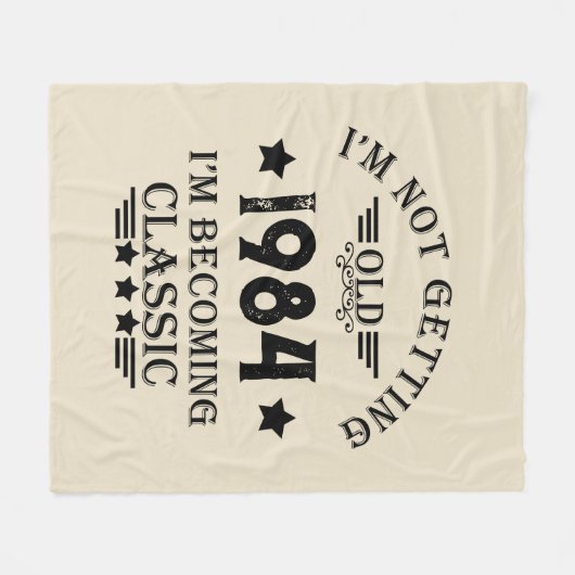 4パーソナライズされたヴィンテージ40歳の誕生日パーティー フリースブランケット (正面(横))