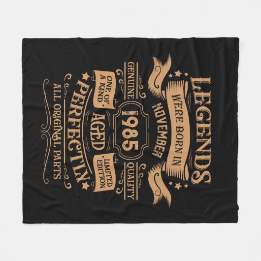 4パーソナライズされたヴィンテージ40歳の誕生日パーティー フリースブランケット (正面(横))