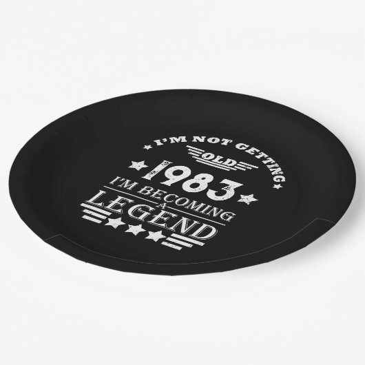 4パーソナライズされたヴィンテージ40歳の誕生日パーティー ペーパープレート (アングル)