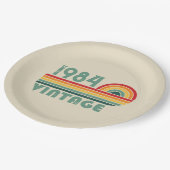 4パーソナライズされたヴィンテージ40歳の誕生日パーティー ペーパープレート (アングル)