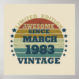 4パーソナライズされたヴィンテージ40歳の誕生日パーティー ポスター