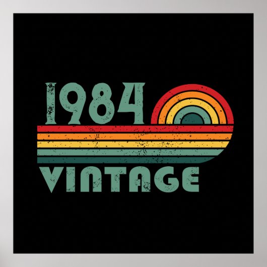 4パーソナライズされたヴィンテージ40歳の誕生日パーティー ポスター (正面)