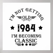 4パーソナライズされたヴィンテージ40歳の誕生日パーティー ポスター (正面)