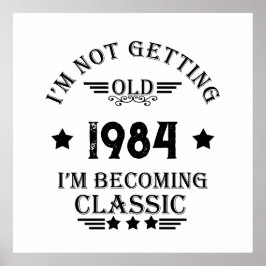 4パーソナライズされたヴィンテージ40歳の誕生日パーティー ポスター