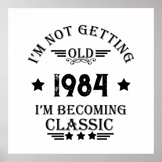 4パーソナライズされたヴィンテージ40歳の誕生日パーティー ポスター (正面)