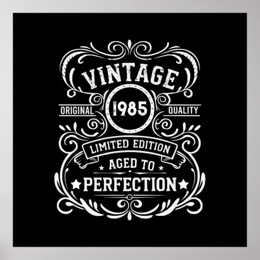 4パーソナライズされたヴィンテージ40歳の誕生日パーティー ポスター (正面)