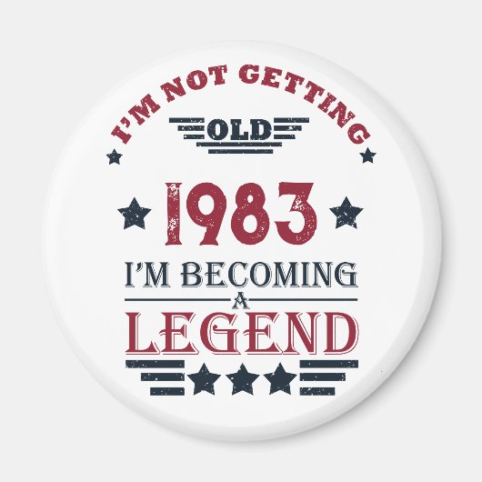 4パーソナライズされたヴィンテージ40歳の誕生日パーティー マグネット (正面)