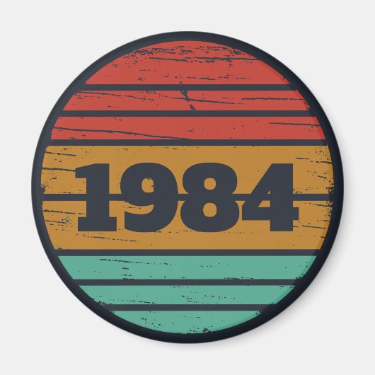 4パーソナライズされたヴィンテージ40歳の誕生日パーティー マグネット (正面)