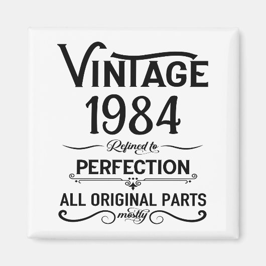 4パーソナライズされたヴィンテージ40歳の誕生日パーティー マグネット (正面)