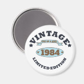 4パーソナライズされたヴィンテージ40歳の誕生日パーティー マグネット (正面/裏面)