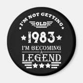 4パーソナライズされたヴィンテージ40歳の誕生日パーティー マグネット (正面)