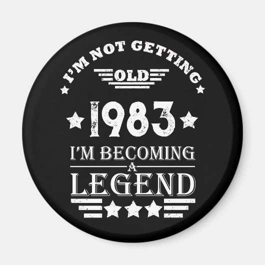 4パーソナライズされたヴィンテージ40歳の誕生日パーティー マグネット (正面)