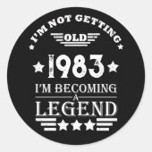 4パーソナライズされたヴィンテージ40歳の誕生日パーティー ラウンドシール (正面)