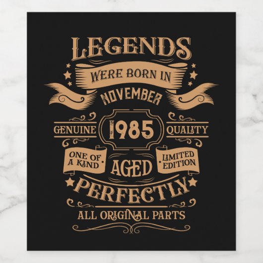 4パーソナライズされたヴィンテージ40歳の誕生日パーティー ワインラベル (シングルラベル)