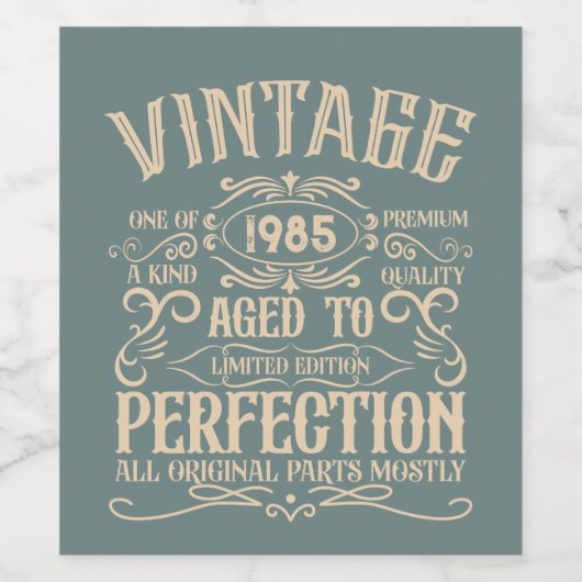 4パーソナライズされたヴィンテージ40歳の誕生日パーティー ワインラベル (シングルラベル)