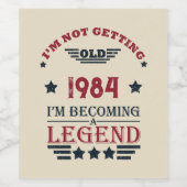 4パーソナライズされたヴィンテージ40歳の誕生日パーティー ワインラベル (シングルラベル)