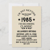 4パーソナライズされたヴィンテージ40歳の誕生日パーティー 招待状 (正面)