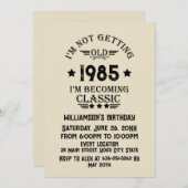 4パーソナライズされたヴィンテージ40歳の誕生日パーティー 招待状 (正面/裏面)