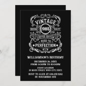 4パーソナライズされたヴィンテージ40歳の誕生日パーティー 招待状 (正面/裏面)
