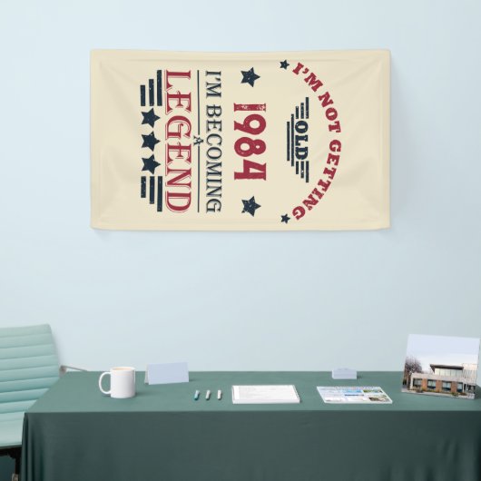 4パーソナライズされたヴィンテージ40歳の誕生日パーティー 横断幕 (トレードショー)