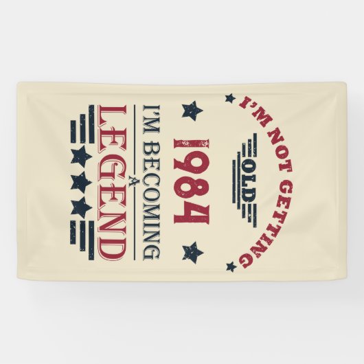 4パーソナライズされたヴィンテージ40歳の誕生日パーティー 横断幕 (横)