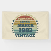 4パーソナライズされたヴィンテージ40歳の誕生日パーティー 横断幕 (横)