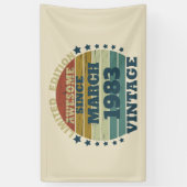 4パーソナライズされたヴィンテージ40歳の誕生日パーティー 横断幕 (縦)