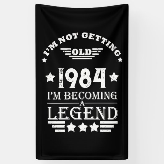 4パーソナライズされたヴィンテージ40歳の誕生日パーティー 横断幕 (縦)