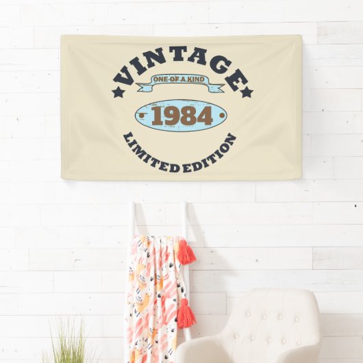 4パーソナライズされたヴィンテージ40歳の誕生日パーティー 横断幕 (インサイチュ)