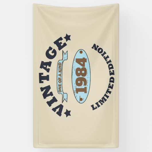 4パーソナライズされたヴィンテージ40歳の誕生日パーティー 横断幕 (縦)