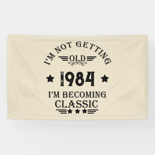 4パーソナライズされたヴィンテージ40歳の誕生日パーティー 横断幕 (横)