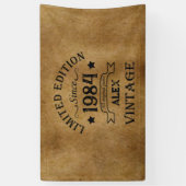 4パーソナライズされたヴィンテージ40歳の誕生日パーティー 横断幕 (縦)